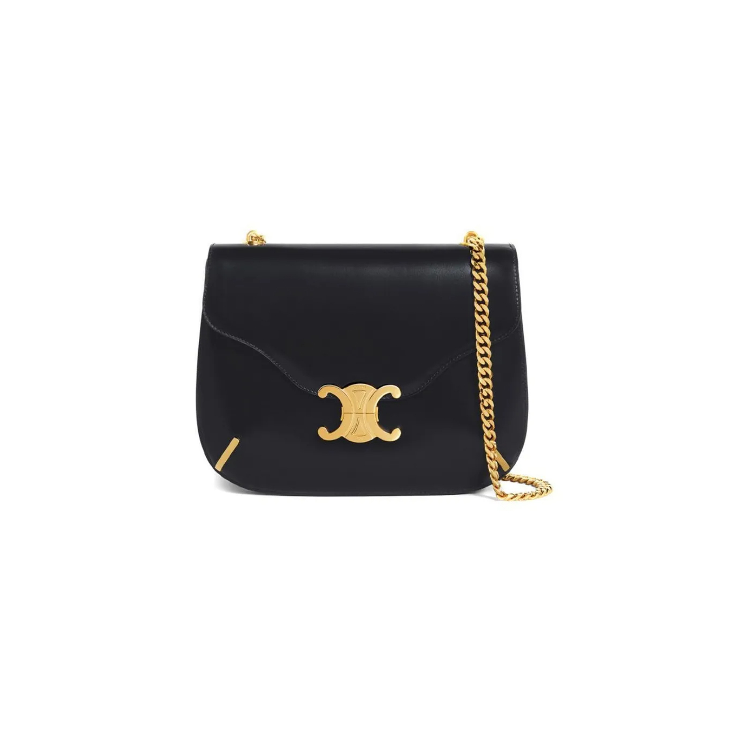 CELINE CHAIN BAG IN BESACE TRIOMPHE SHINY CALFSKIN 199273BF4.38NO (24.5*17*4cm)